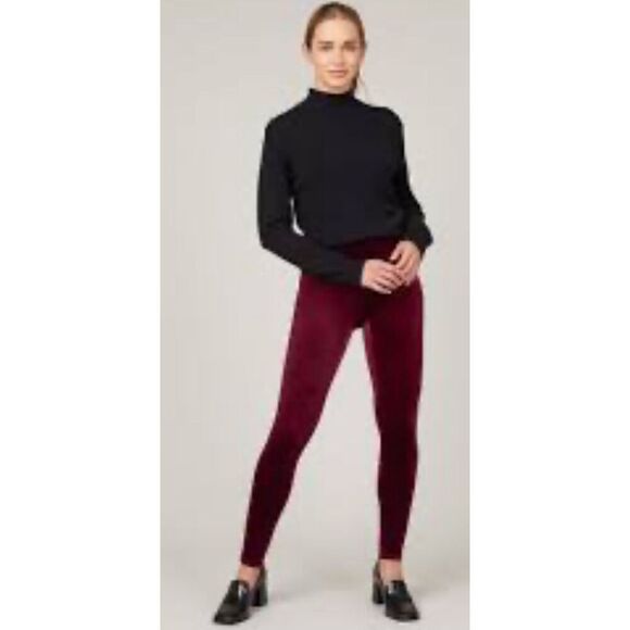 Spanx Velvet in Legging in Burgundy NWT Size Small - Picture 1 of 6